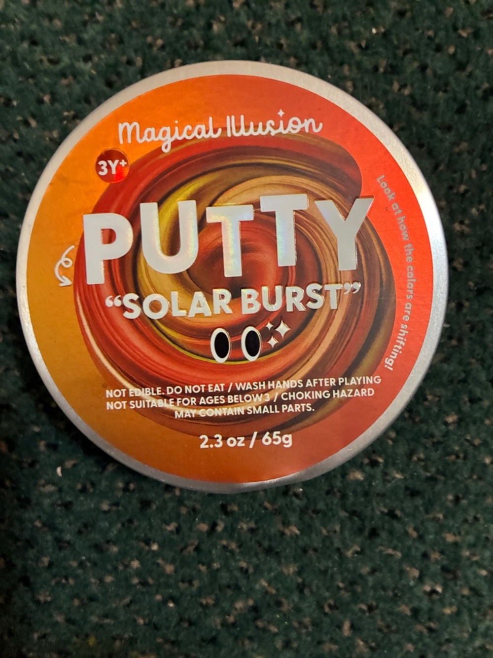 Magical Illusion Putty "Solar Burst" - Orange/Yellow/Brown Swirl